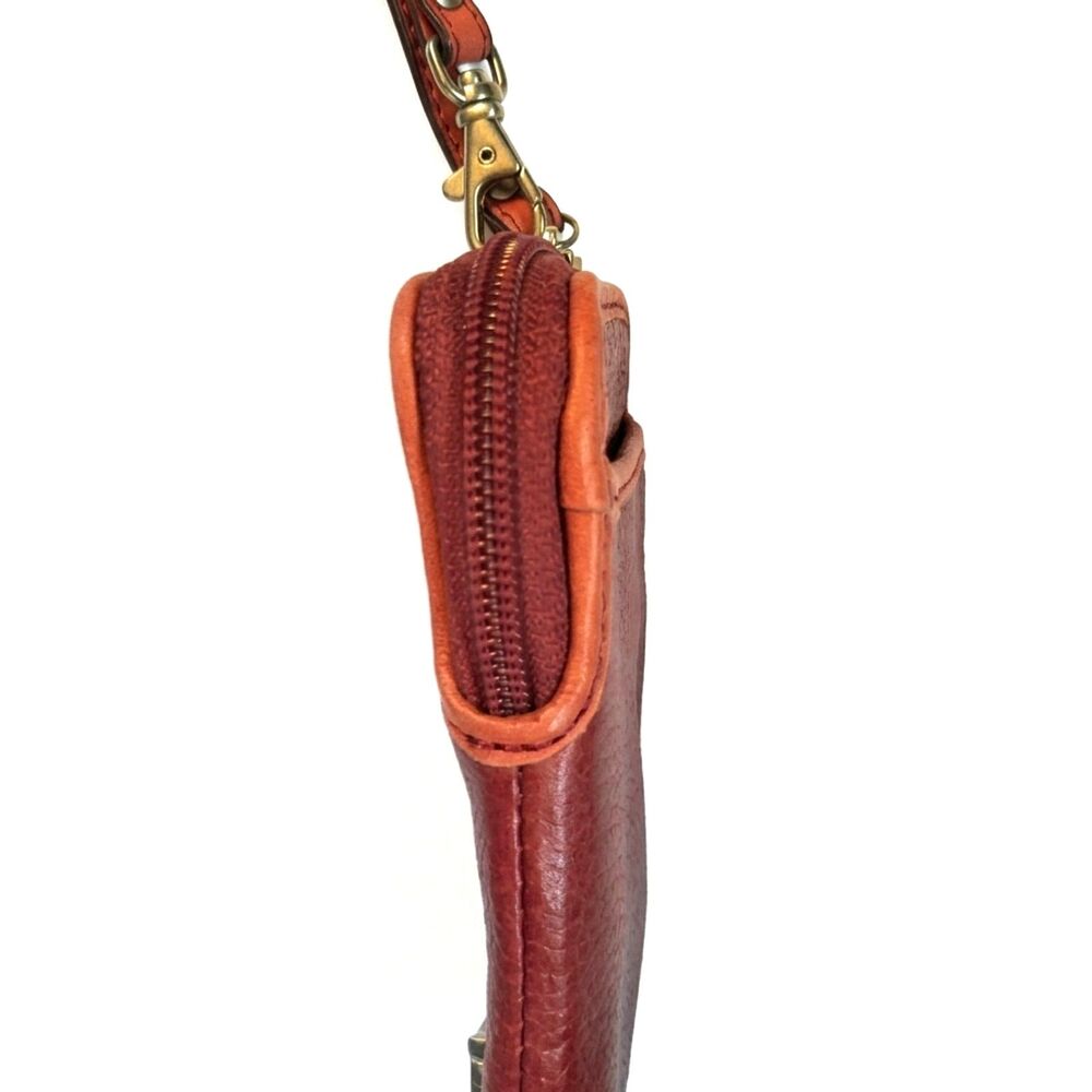 Fossil Red Cowhide Leather Swan Wristlet Coin Purse Wallet Coquette Cottagecore - Picture 7 of 13